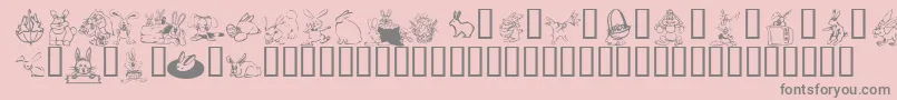 fuente KrBunnyDings – Fuentes Grises Sobre Fondo Rosa