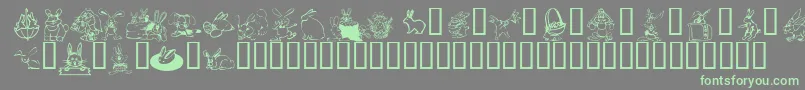 KrBunnyDings Font – Green Fonts on Gray Background