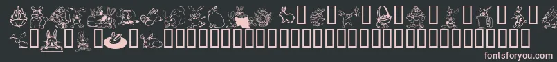KrBunnyDings Font – Pink Fonts on Black Background