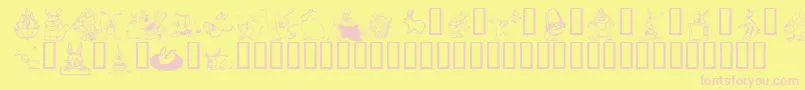 KrBunnyDings Font – Pink Fonts on Yellow Background