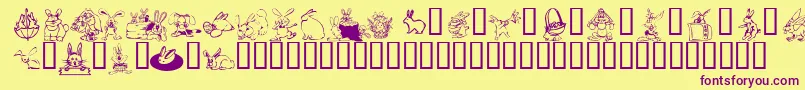 KrBunnyDings Font – Purple Fonts on Yellow Background