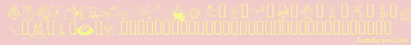 KrBunnyDings Font – Yellow Fonts on Pink Background