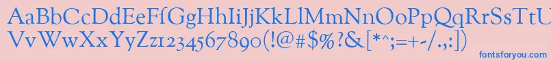 Oflgoudystmtt Font – Blue Fonts on Pink Background