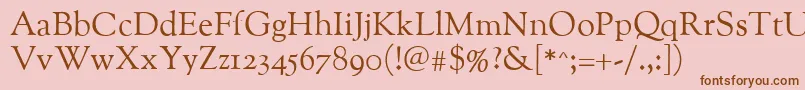 Шрифт Oflgoudystmtt – коричневые шрифты на розовом фоне