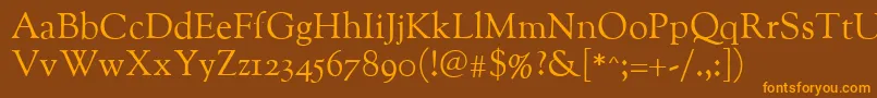 Шрифт Oflgoudystmtt – оранжевые шрифты на коричневом фоне