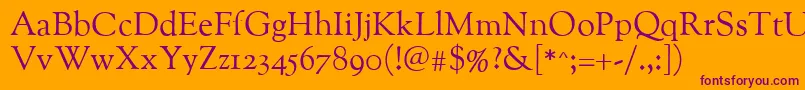 Oflgoudystmtt Font – Purple Fonts on Orange Background