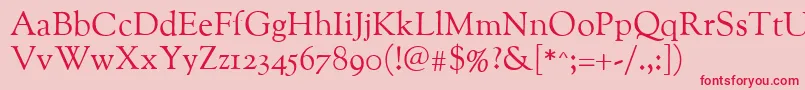 Oflgoudystmtt Font – Red Fonts on Pink Background