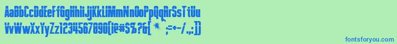 フォントPhelpsBold – 青い文字は緑の背景です。