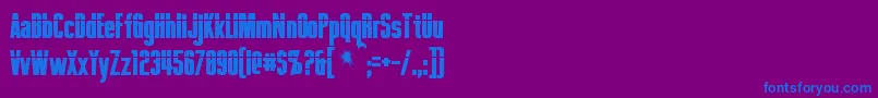 フォントPhelpsBold – 紫色の背景に青い文字