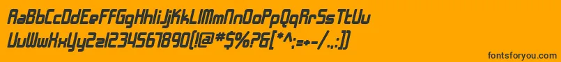 Шрифт SfChromeFendersBoldOblique – чёрные шрифты на оранжевом фоне