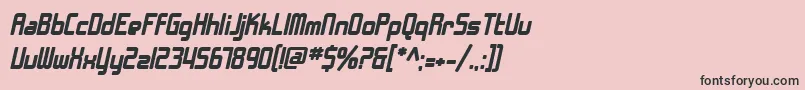 Шрифт SfChromeFendersBoldOblique – чёрные шрифты на розовом фоне