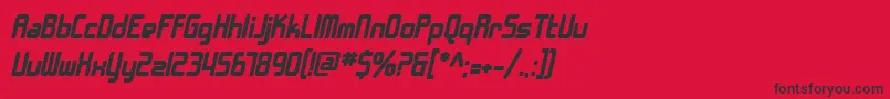 SfChromeFendersBoldOblique-fontti – mustat fontit punaisella taustalla