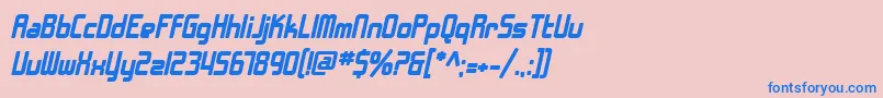 SfChromeFendersBoldOblique-fontti – siniset fontit vaaleanpunaisella taustalla