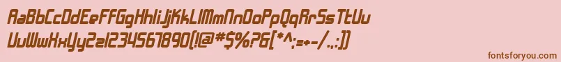SfChromeFendersBoldOblique-fontti – ruskeat fontit vaaleanpunaisella taustalla