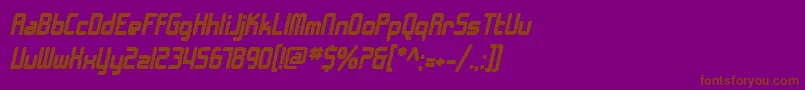 フォントSfChromeFendersBoldOblique – 紫色の背景に茶色のフォント