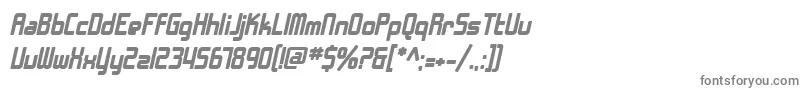 SfChromeFendersBoldOblique-fontti – harmaat kirjasimet valkoisella taustalla