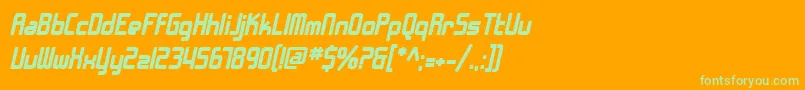 SfChromeFendersBoldOblique-fontti – vihreät fontit oranssilla taustalla