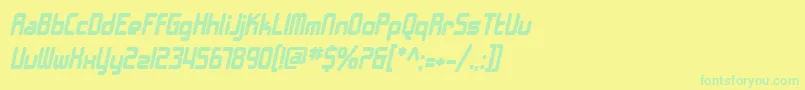 フォントSfChromeFendersBoldOblique – 黄色い背景に緑の文字