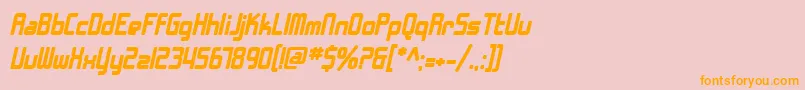 SfChromeFendersBoldOblique-Schriftart – Orangefarbene Schriften auf rosa Hintergrund
