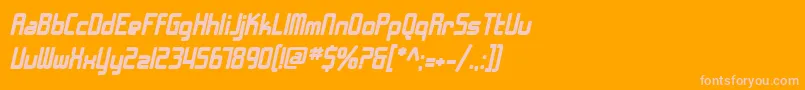 フォントSfChromeFendersBoldOblique – オレンジの背景にピンクのフォント