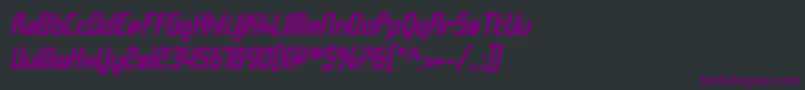 Шрифт SfChromeFendersBoldOblique – фиолетовые шрифты на чёрном фоне