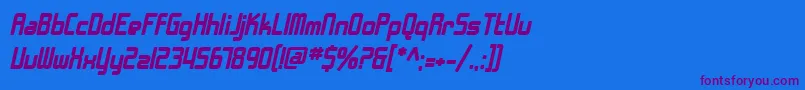SfChromeFendersBoldOblique Font – Purple Fonts on Blue Background