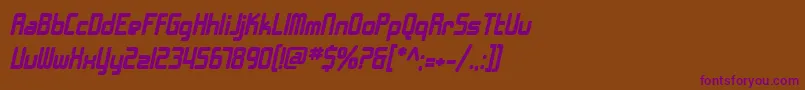 SfChromeFendersBoldOblique Font – Purple Fonts on Brown Background