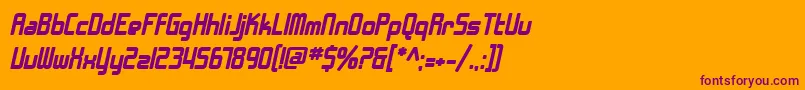 Шрифт SfChromeFendersBoldOblique – фиолетовые шрифты на оранжевом фоне