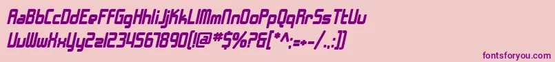 Шрифт SfChromeFendersBoldOblique – фиолетовые шрифты на розовом фоне