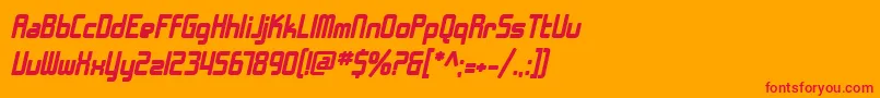 Шрифт SfChromeFendersBoldOblique – красные шрифты на оранжевом фоне