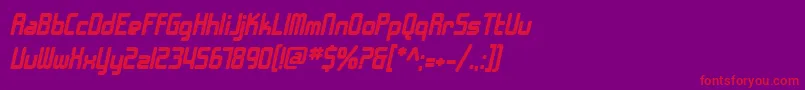 SfChromeFendersBoldOblique-fontti – punaiset fontit violetilla taustalla