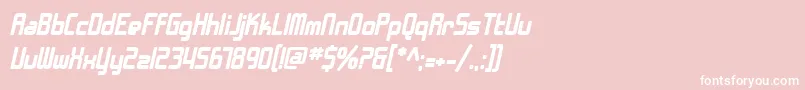 Шрифт SfChromeFendersBoldOblique – белые шрифты на розовом фоне