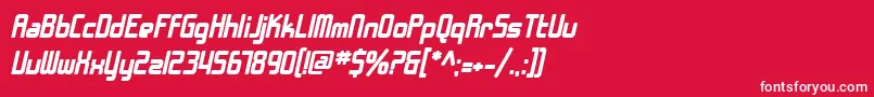 Шрифт SfChromeFendersBoldOblique – белые шрифты на красном фоне