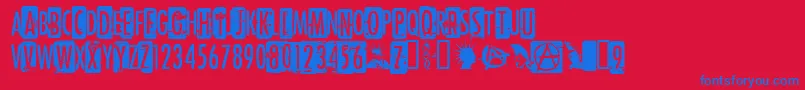 CfPunkrockshow Font – Blue Fonts on Red Background