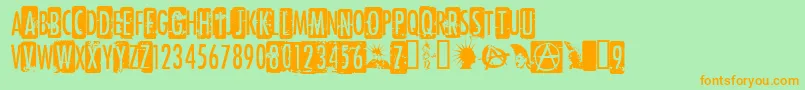 CfPunkrockshow Font – Orange Fonts on Green Background