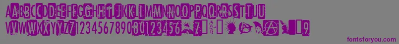 CfPunkrockshow Font – Purple Fonts on Gray Background