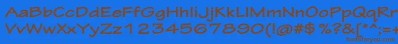 TektonproBoldext Font – Brown Fonts on Blue Background