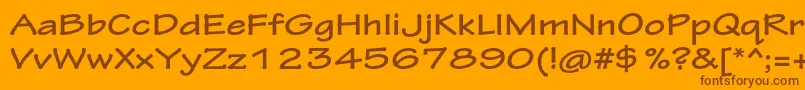 TektonproBoldext-Schriftart – Braune Schriften auf orangefarbenem Hintergrund