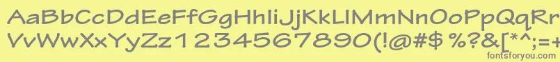 TektonproBoldext-Schriftart – Graue Schriften auf gelbem Hintergrund