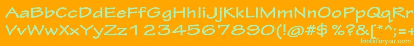 TektonproBoldext-Schriftart – Grüne Schriften auf orangefarbenem Hintergrund