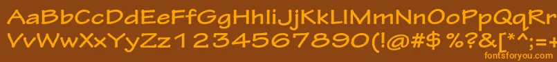 TektonproBoldext-Schriftart – Orangefarbene Schriften auf braunem Hintergrund