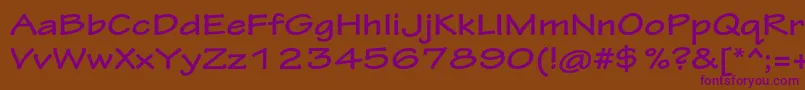 TektonproBoldext Font – Purple Fonts on Brown Background