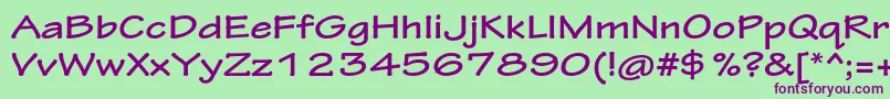 TektonproBoldext Font – Purple Fonts on Green Background