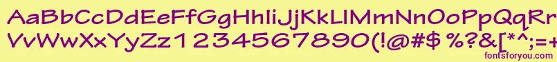 TektonproBoldext Font – Purple Fonts on Yellow Background