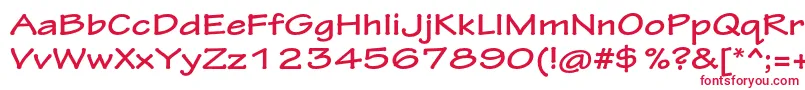 フォントTektonproBoldext – 白い背景に赤い文字