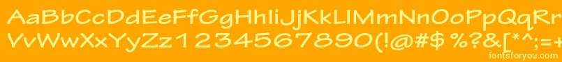 TektonproBoldext-Schriftart – Gelbe Schriften auf orangefarbenem Hintergrund