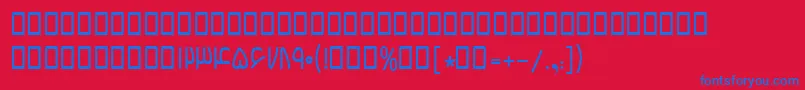 BBardiya-Schriftart – Blaue Schriften auf rotem Hintergrund