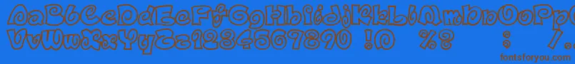 D3SpiralismOutline-Schriftart – Braune Schriften auf blauem Hintergrund