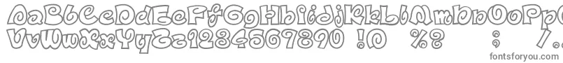D3SpiralismOutline-fontti – harmaat kirjasimet valkoisella taustalla