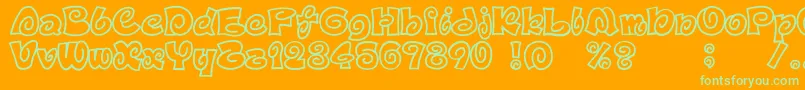 D3SpiralismOutline Font – Green Fonts on Orange Background